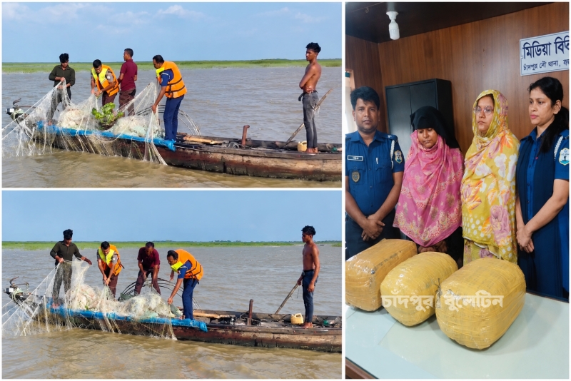 জাল, মাদক ও বেপরোয়া নৌযান—চাঁদপুরে দুই মাসে নৌ পুলিশের ৮১ মামলা